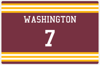 Thumbnail for Personalized Jersey Number Placemat - Washington - Double Stripe -  View