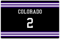 Thumbnail for Personalized Jersey Number Placemat - Colorado - Double Stripe -  View