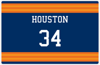 Thumbnail for Personalized Jersey Number Placemat - Houston - Double Stripe -  View