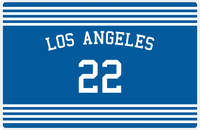 Thumbnail for Personalized Jersey Number Placemat - Arched Name - Los Angeles - Triple Stripe -  View