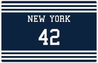 Thumbnail for Personalized Jersey Number Placemat - New York - Double Stripe -  View