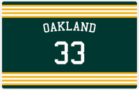 Thumbnail for Personalized Jersey Number Placemat - Arched Name - Oakland - Triple Stripe -  View
