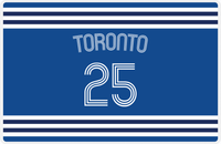 Thumbnail for Personalized Jersey Number Placemat - Arched Name - Toronto - Double Stripe -  View