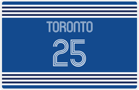 Thumbnail for Personalized Jersey Number Placemat - Toronto - Triple Stripe -  View
