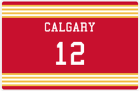 Thumbnail for Personalized Jersey Number Placemat - Calgary - Triple Stripe -  View