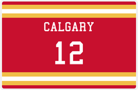 Thumbnail for Personalized Jersey Number Placemat - Calgary - Single Stripe -  View