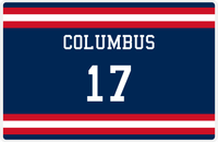 Thumbnail for Personalized Jersey Number Placemat - Columbus - Single Stripe -  View