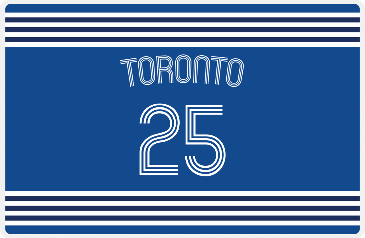Personalized Jersey Number Placemat - Arched Name - Toronto - Triple Stripe -  View