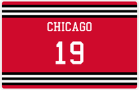 Thumbnail for Personalized Jersey Number Placemat - Chicago - Double Stripe -  View