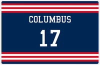 Thumbnail for Personalized Jersey Number Placemat - Columbus - Double Stripe -  View