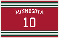 Thumbnail for Personalized Jersey Number Placemat - Arched Name - Minnesota - Triple Stripe -  View