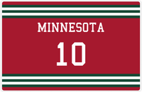 Thumbnail for Personalized Jersey Number Placemat - Minnesota - Double Stripe -  View
