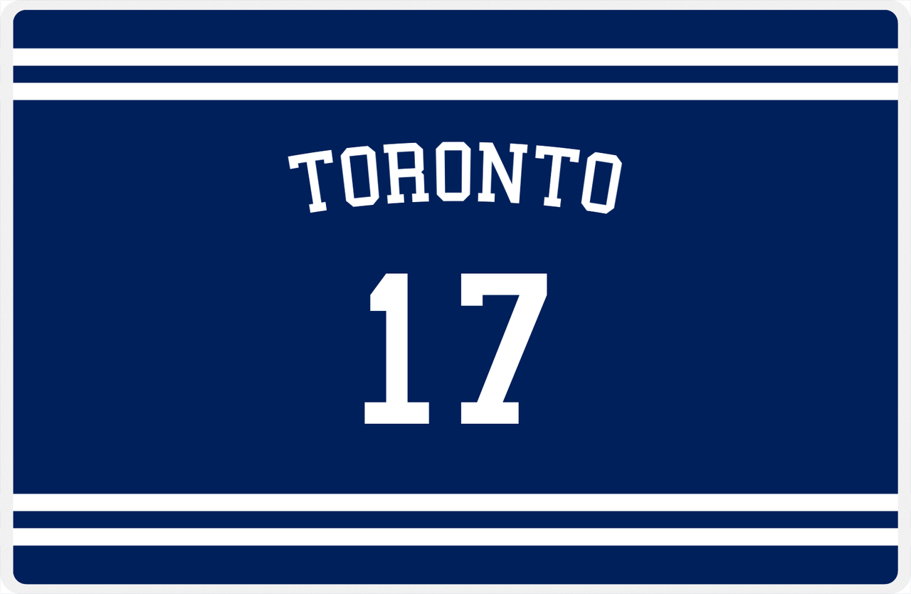 Personalized Jersey Number Placemat - Arched Name - Toronto - Double Stripe -  View