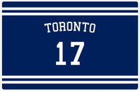 Thumbnail for Personalized Jersey Number Placemat - Arched Name - Toronto - Double Stripe -  View