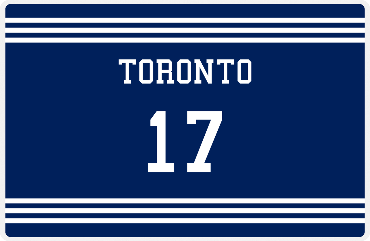 Personalized Jersey Number Placemat - Toronto - Triple Stripe -  View