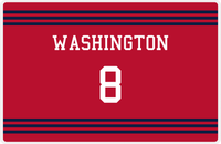 Thumbnail for Personalized Jersey Number Placemat - Washington - Triple Stripe -  View