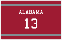 Thumbnail for Personalized Jersey Number Placemat - Alabama - Single Stripe -  View