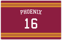 Thumbnail for Personalized Jersey Number Placemat - Arched Name - Phoenix - Triple Stripe -  View