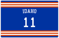 Thumbnail for Personalized Jersey Number Placemat - Arched Name - Idaho - Double Stripe -  View