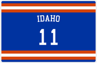 Thumbnail for Personalized Jersey Number Placemat - Arched Name - Idaho - Single Stripe -  View