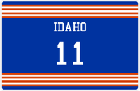 Thumbnail for Personalized Jersey Number Placemat - Idaho - Triple Stripe -  View