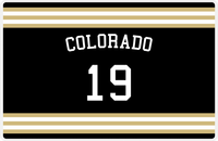 Thumbnail for Personalized Jersey Number Placemat - Arched Name - Colorado - Double Stripe -  View