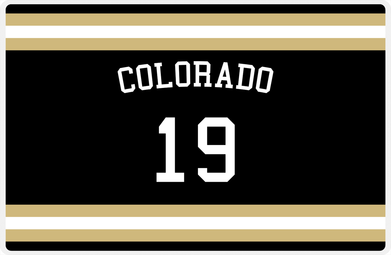 Personalized Jersey Number Placemat - Arched Name - Colorado - Single Stripe -  View