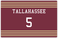 Thumbnail for Personalized Jersey Number Placemat - Tallahassee - Triple Stripe -  View