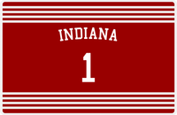 Thumbnail for Personalized Jersey Number Placemat - Arched Name - Indiana - Triple Stripe -  View