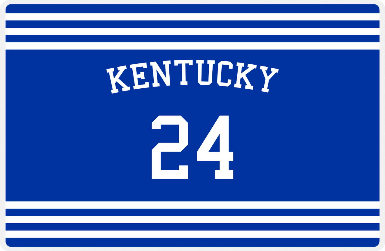 Personalized Jersey Number Placemat - Arched Name - Kentucky - Double Stripe -  View