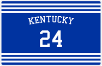 Thumbnail for Personalized Jersey Number Placemat - Arched Name - Kentucky - Double Stripe -  View