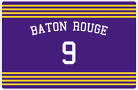 Thumbnail for Personalized Jersey Number Placemat - Arched Name - Baton Rouge - Triple Stripe -  View