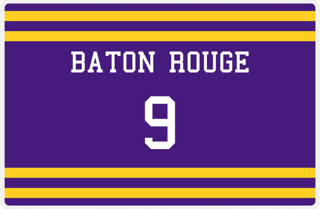 Personalized Jersey Number Placemat - Baton Rouge - Single Stripe -  View