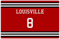 Thumbnail for Personalized Jersey Number Placemat - Louisville - Double Stripe -  View