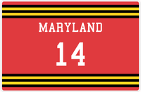 Thumbnail for Personalized Jersey Number Placemat - Maryland - Double Stripe -  View