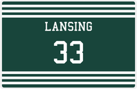 Thumbnail for Personalized Jersey Number Placemat - Lansing - Double Stripe -  View