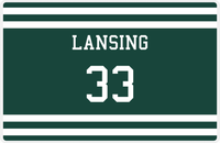 Thumbnail for Personalized Jersey Number Placemat - Lansing - Single Stripe -  View