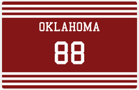 Thumbnail for Personalized Jersey Number Placemat - Oklahoma - Double Stripe -  View