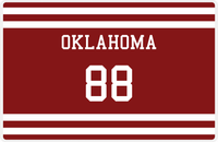 Thumbnail for Personalized Jersey Number Placemat - Oklahoma - Single Stripe -  View