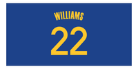 Thumbnail for Personalized Jersey Number Beach Towel - San Francisco / Oakland Blue - Front View