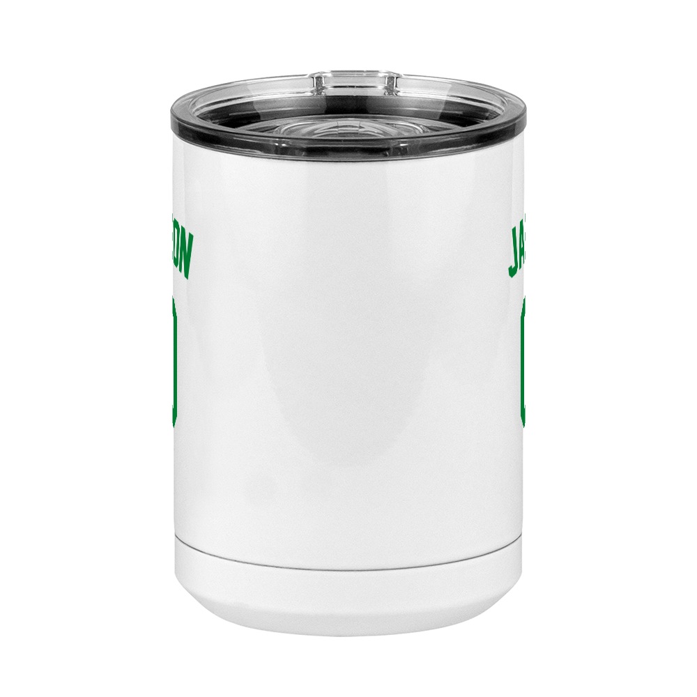 Personalized Jersey Number Coffee Mug Tumbler with Handle (15 oz) - Front View