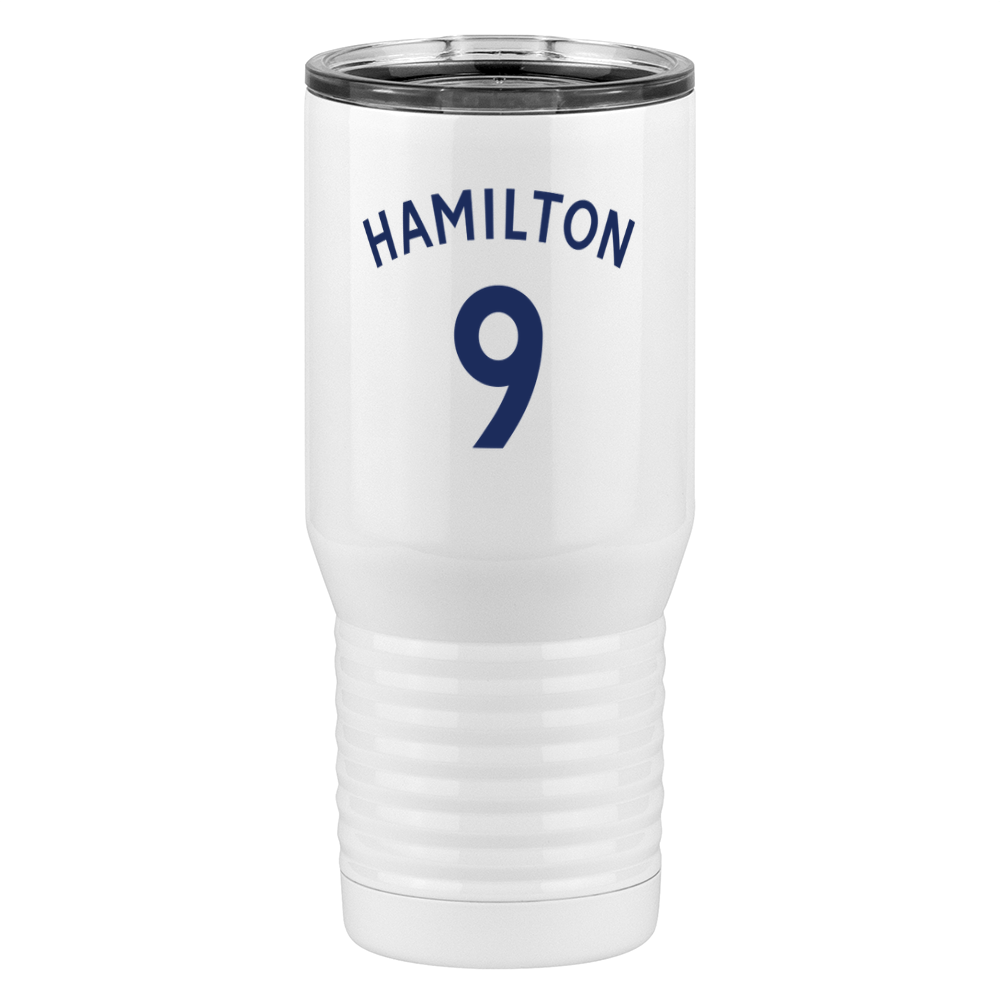 Personalized Jersey Number Tall Travel Tumbler (20 oz) - English Soccer - Left View
