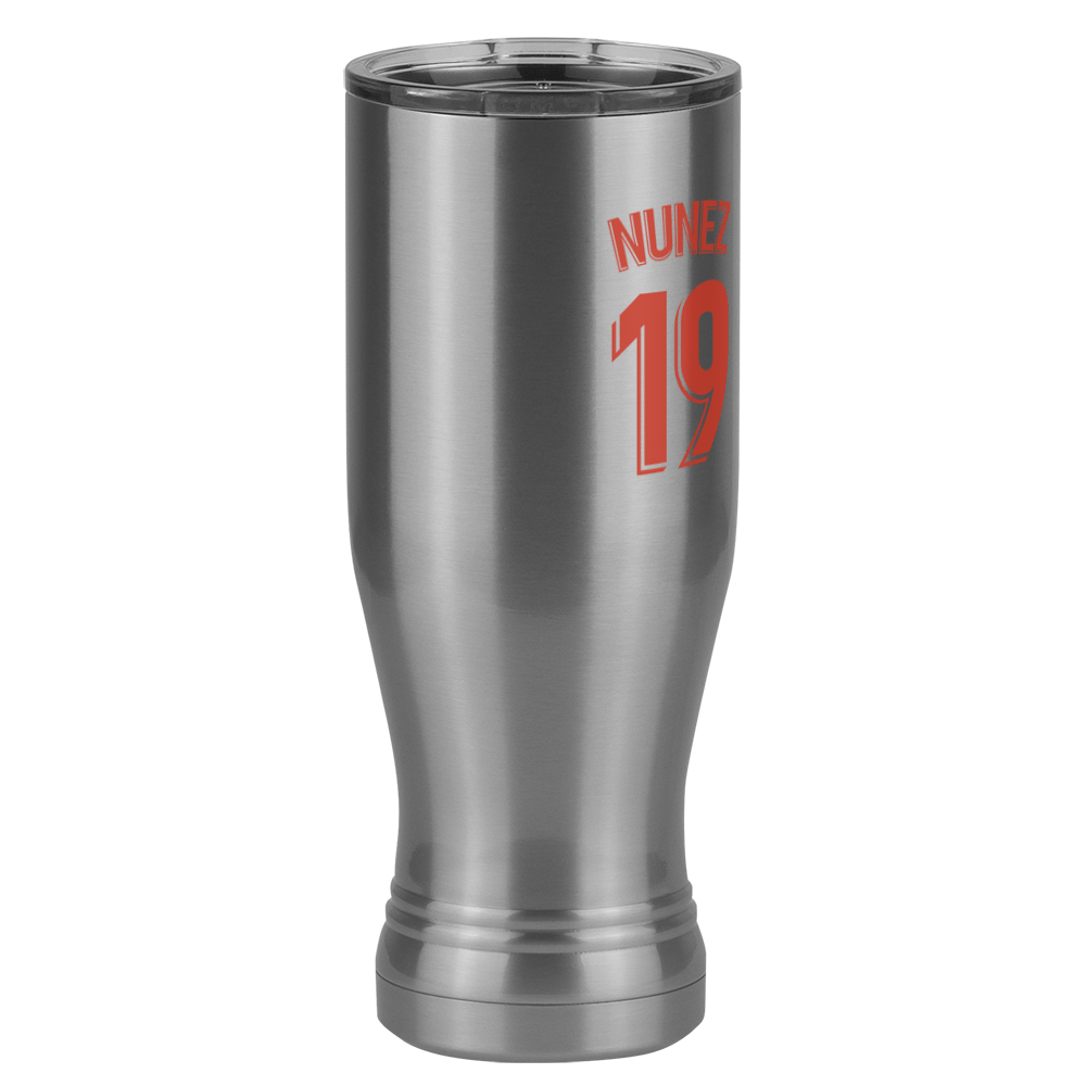 Personalized Jersey Number Pilsner Tumbler (20 oz) - Spain Soccer - Front Right View