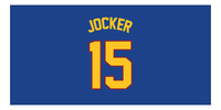 Thumbnail for Personalized Jersey Number Beach Towel - Denver Blue - Front View
