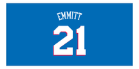 Thumbnail for Personalized Jersey Number Beach Towel - Philadelphia Blue - Front View