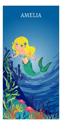 Thumbnail for Personalized Mermaid Beach Towel - Vertical I - Blonde Mermaid - Front View