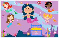 Thumbnail for Personalized Mermaid Placemat - Five Mermaids I - Asian Mermaid - Lilac Background -  View