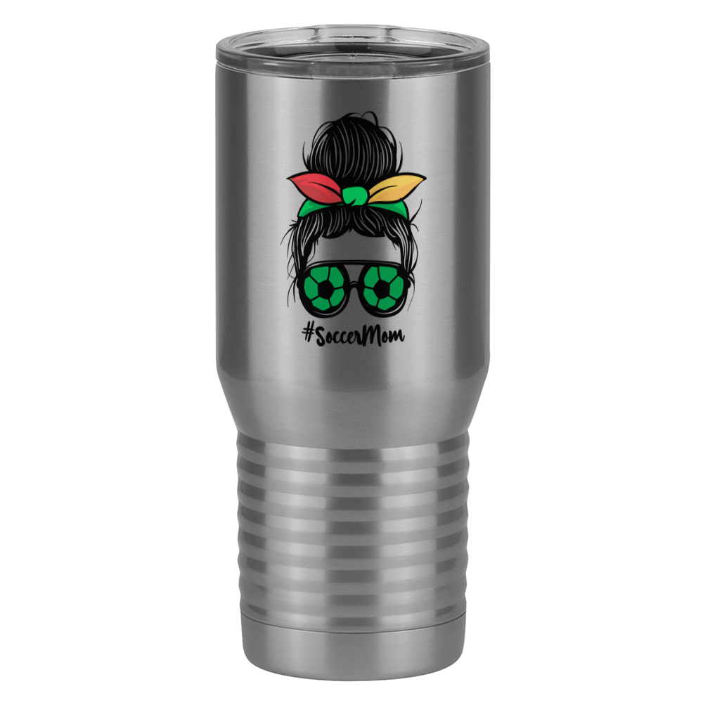 Personalized Messy Bun Tall Travel Tumbler (20 oz) - Soccer Mom - Right View