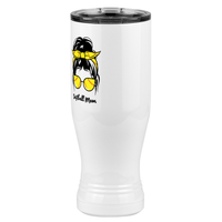 Thumbnail for Personalized Messy Bun Pilsner Tumbler (20 oz) - Softball Mom - Front Left View