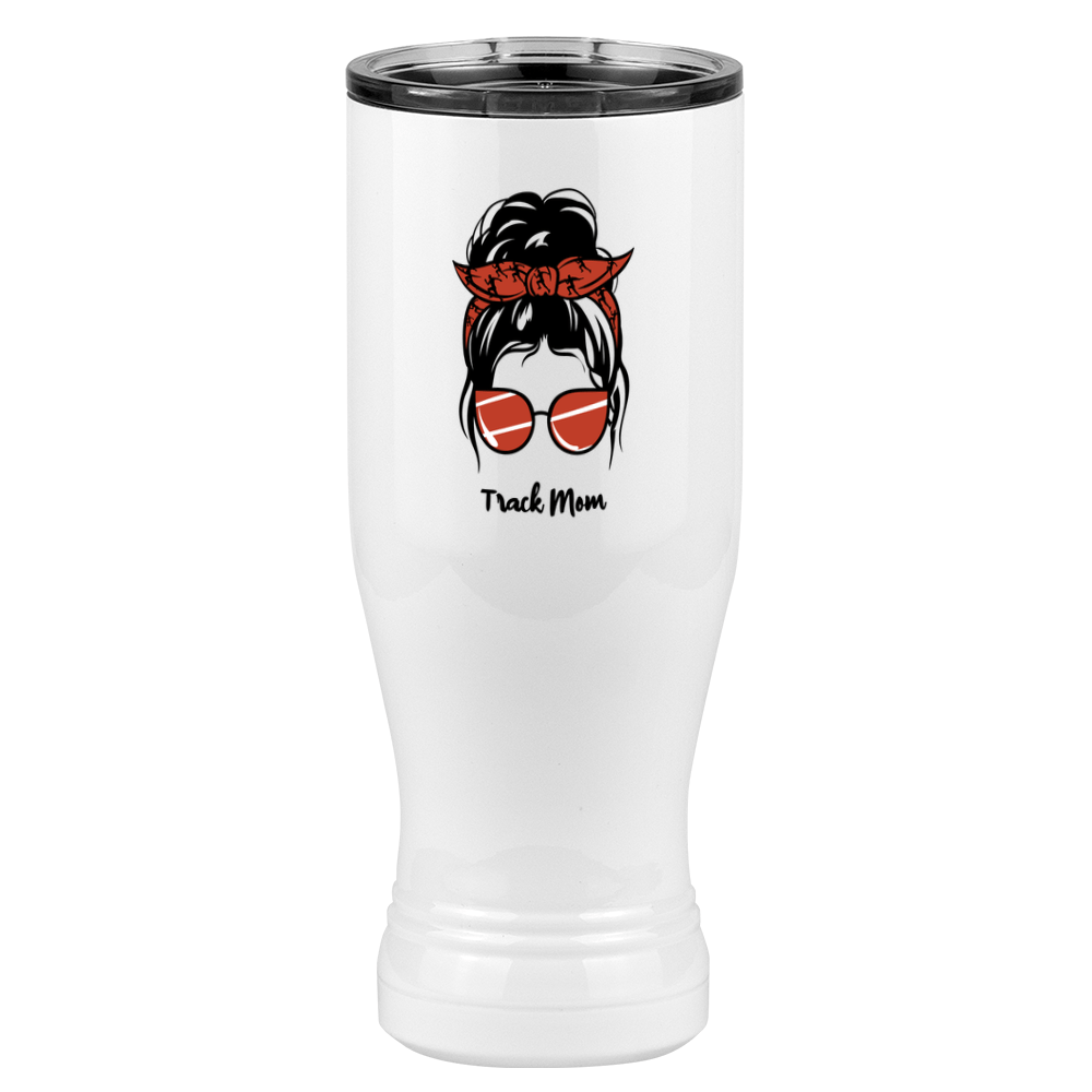 Personalized Messy Bun Pilsner Tumbler (20 oz) - Track Mom - Left View